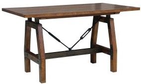 Mazin Furniture 5 Piece Holverson Rustic Brown/Gunmetal Counter Height Table-2