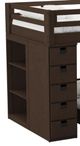 Elements International Cali Kids Brown Twin Over Twin Bookcase Loft Bed-1
