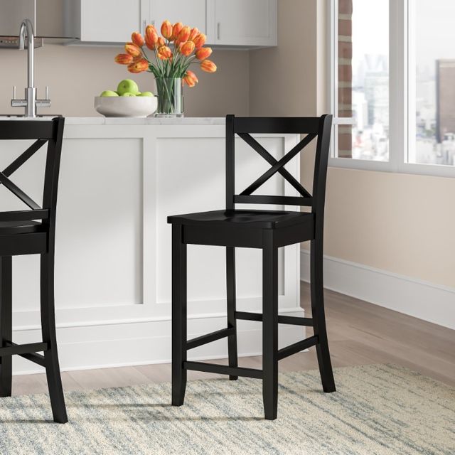 Linon Torino Black X-Back Counter Stool-1