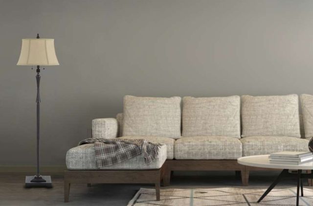 Cal® Lighting & Accessories Madison Beige/Oil Rubbed Bronze Club Floor Lamp-2