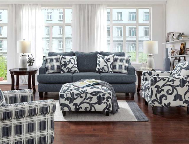 Fusion Furniture Truth or Dare Navy Sleeper Sofa-1