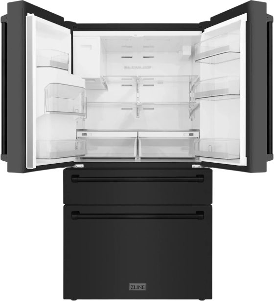 ZLINE 36" 21.6 Cu. Ft. Fingerprint Resistant Black Stainless Steel Counter Depth French Door Refrigerator-2