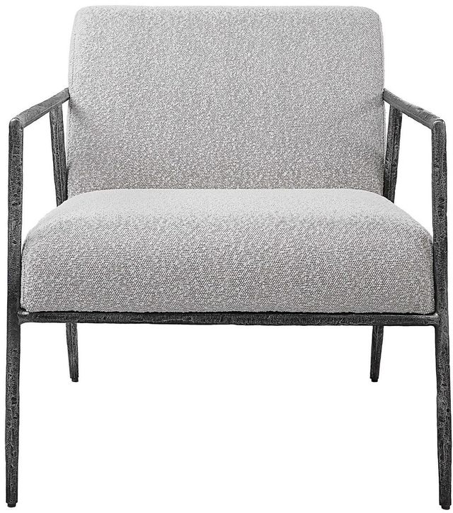 Uttermost® Brisbane Distressed Charcoal/Ivory Accent Chair-3
