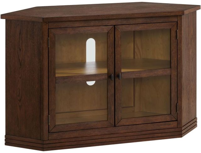 Martin Svensson Brown Glass Door Corner TV Stand-0