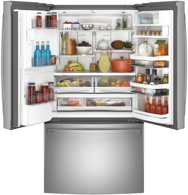 GE Profile™ 22.1 Cu. Ft. Fingerprint Resistant Stainless Steel Counter Depth French Door Refrigerator-1
