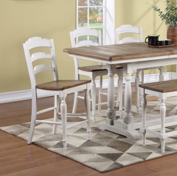 Winners Only® Augusta Rustic Brown/White Bar Stool-1