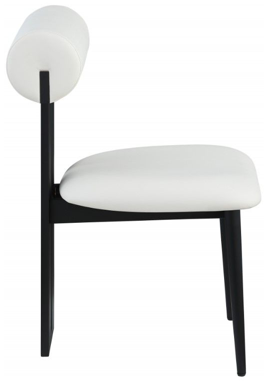 Meridian Furniture Dario Cream/Black Vegan Leather Dining Chair-2