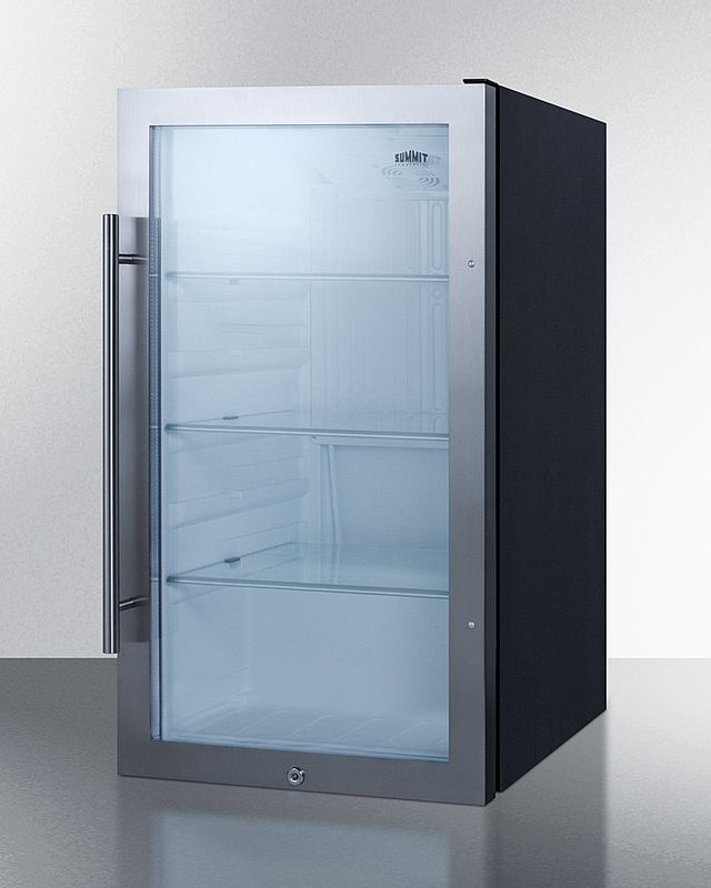 Summit® 19" 3.13 Cu. Ft. Stainless Steel Frame Shallow Depth Indoor/Outdoor Beverage Cooler-1
