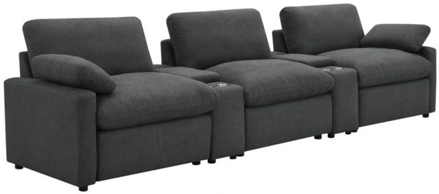 Coaster® Collins 5-Piece Dark Gray Power Reclining Theater-0