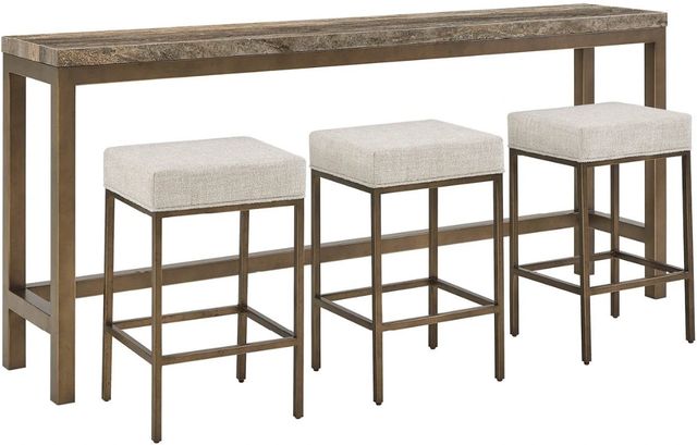 Universal Explore Home™ Montclair Dark Gray Brindle Console with Stools-0