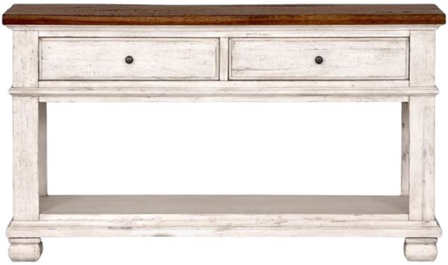 Napa Furniture Design Belmont Brown Sofa Table with White Base-1