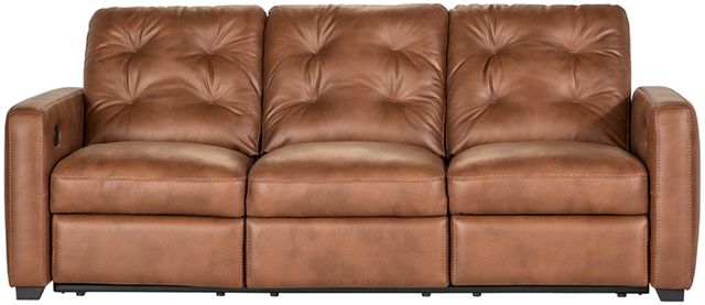Hughes Furniture® 53019 Sheath Caramel Manual Reclining Sofa-0
