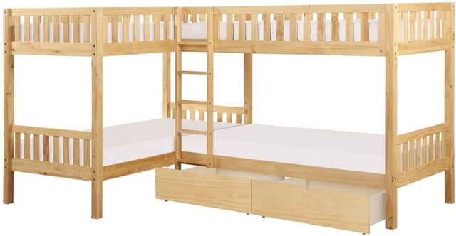 Homelegance® Bartly Natural Pine Youth Twin Corner Bunk Storage Bed-3
