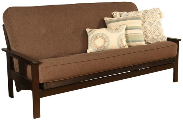 Kodiak Furniture Monterey Linen Cocoa/Espresso Full Futon with Mattress-0