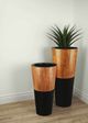 Le Present Lux Natura Black and Wood 28" Planter-2
