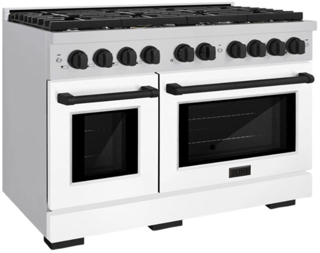 ZLINE Autograph Edition 48" Stainless Steel Pro Style Gas Range with White Matte Door-2