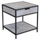 Horizon Home® Edgewood Gray End Table with Black Metal Frame-0