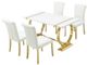 Furniture of America® Holstebro White 60" Dining Table with Gold Base-0