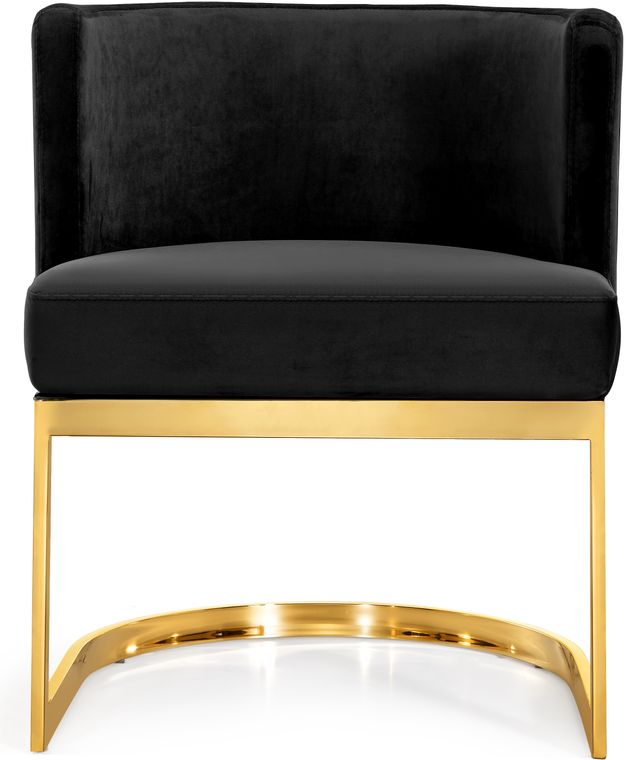 Meridian Furniture Gianna Black/Gold Velvet Dining Chair-3