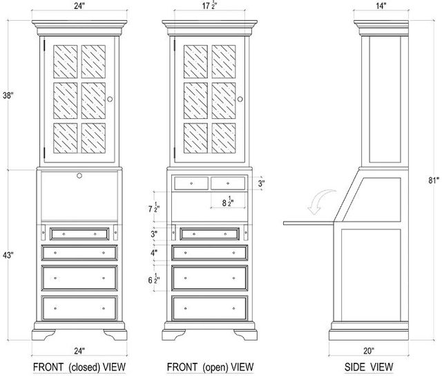 Bramble Customizable Hancock Narrow Secretary Cabinet-1