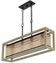 Cal® Lighting & Accessories Palencia 4-Light Distressed Oak Chandelier with Organza Shade-2