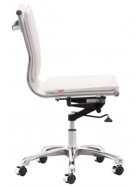 Zuo® Modern Lider Plus White Armless Office Chair-1