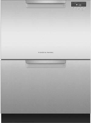 Front view of the Fisher & Paykel Series 7 24" Stainless Steel Double DishDrawer™ Dishwasher
