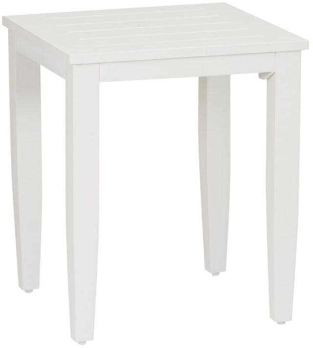 Linon Calabash White Aluminum Outdoor Side Table-0