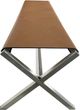 Modus Furniture One Brushed Stainless Steel/Cognac Dining Bench-3