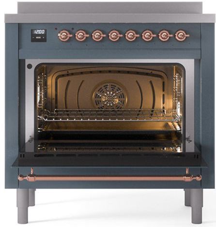 Ilve® Nostalgie II Series 36" Blue Grey Pro Style Induction Range-2