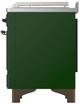 Ilve® Majestic III 48" Emerald Green Pro Style Dual Fuel Liquid Propane Range with French Top and Burnished Trim-3