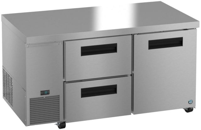 Hoshizaki Steelheart® 60" 17.22 Cu. Ft. Stainless Steel Two Section Undercounter Side Mount Refrigerator with Drawer/Door Combo-2