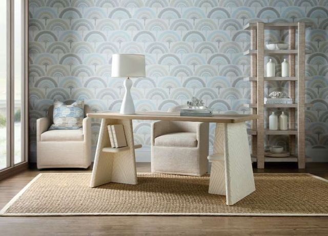 Hooker® Furniture Commerce and Market Light Elm Writing Table with Creamy White Base-1