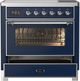 Ilve® Majestic III 36" Midnight Blue Pro Style Induction Range with Triple Glass Door and Chrome Trim-3