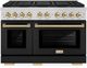 ZLINE Paramount Series Autograph Edition 48" Stainless Steel Pro Style Gas Range with Black Matte Door and Polished Gold Accents-0