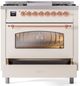 Ilve® Nostalgie II Series 36" Antique White Pro Style Dual Fuel Range-4
