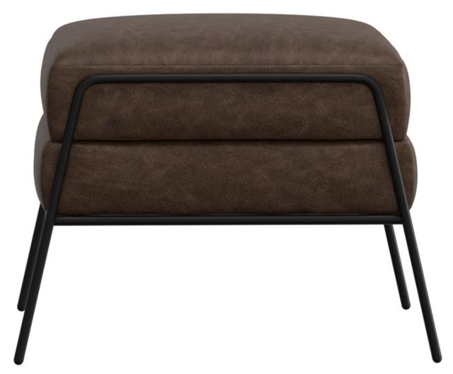 International Furniture Direct Tyne Chocolate Brown Footstool Ottoman-2