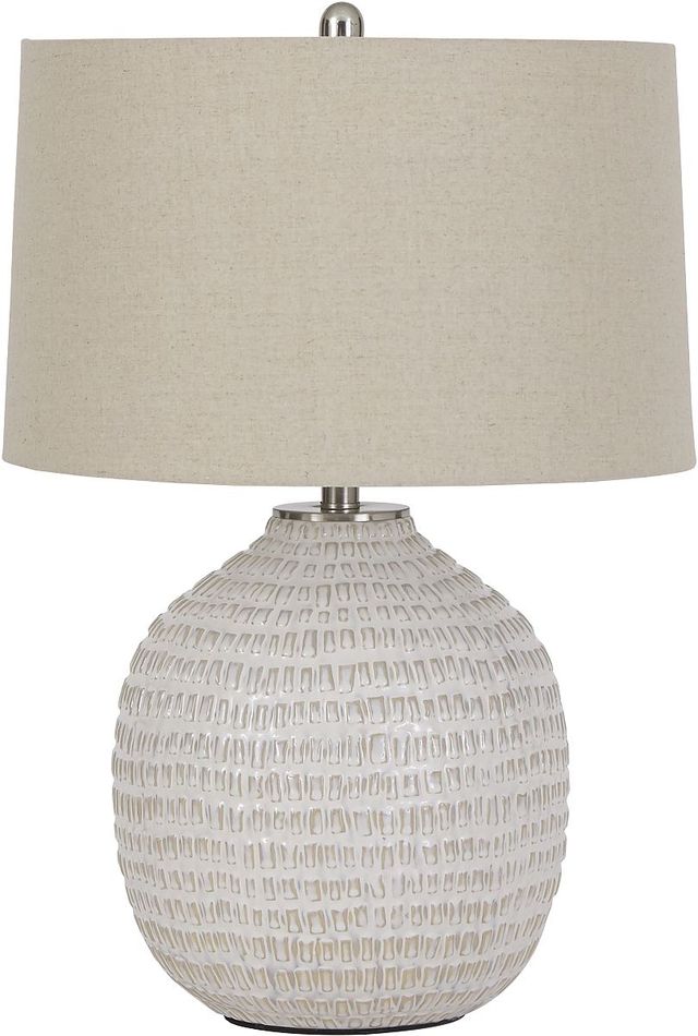 Signature Design by Ashley® Jamon Beige/White Glaze Table Lamp-0