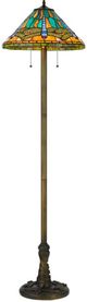 Cal® Lighting & Accessories Tiffany Antique Brass Floor Lamp-1