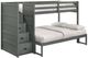 Elements International Sami Gray Twin Over Full Bunk and Loft Bed with Drawer Steps-0