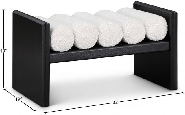 Meridian Furniture Waverly Cream/Black 32" Upholstered Bench-2