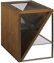 Hammary® Editor Cognac Rectangular Chairside Table with Glass Top and Gray Frame-0