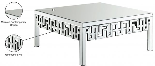 Meridian Furniture Aria Mirrored Coffee Table-2