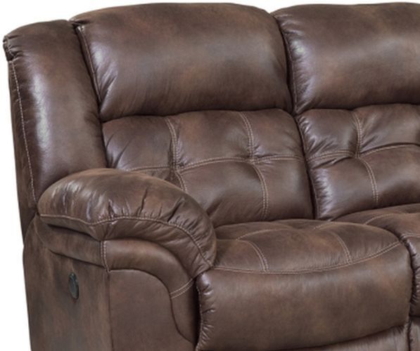 HomeStretch Frontier Espresso Double Manual Reclining Sofa-1