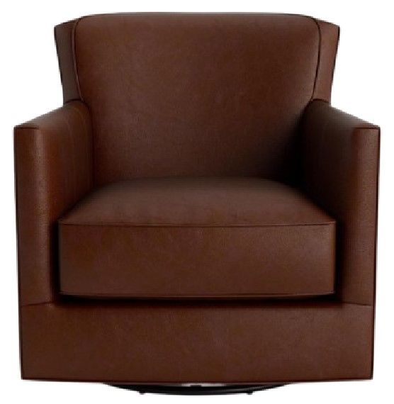 Bassett® Furniture Customizable New American Living Leather Thin Track Arm Swivel Chair-1