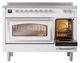 Ilve® Nostalgie II Noblesse 48'' White Pro Style Induction Range with Chrome Trim-4