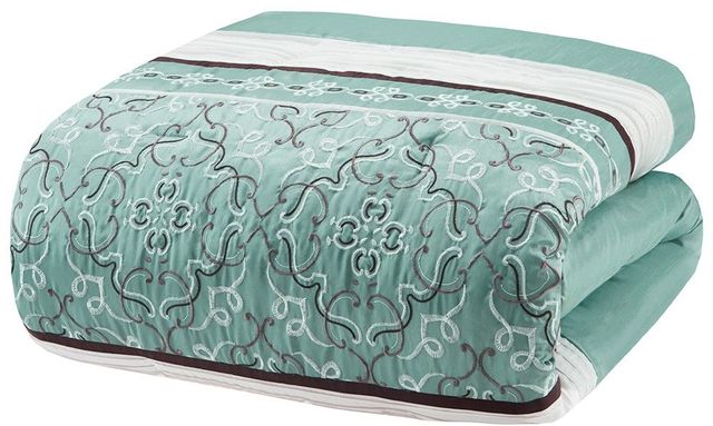 Olliix by Madison Park Essentials 24 Pieces Seafoam California King Jelena Room in a Bag Set-2