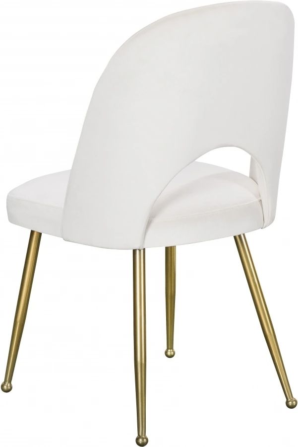 Meridian Furniture Logan Cream/Gold Velvet Dining Chair-3