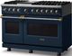 Viking® 5 Series 48" Slate Blue Pro Style Dual Fuel (LP) Range with Brushed Brass Trim-3