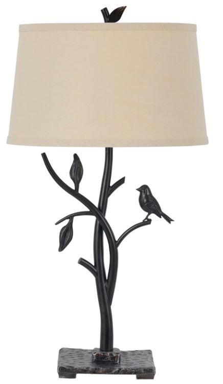 Cal® Lighting & Accessories Medora Iron/Light Tan Table Lamp-0